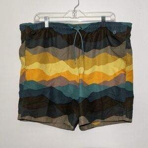 Eddie Bauer Multicolor Wave Pattern Men's Swim Shorts Size L